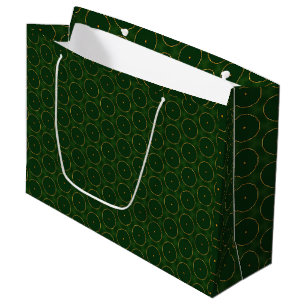 Sacola Para Presentes Grande Chic Pine Green e Dourado Natal decorativo
