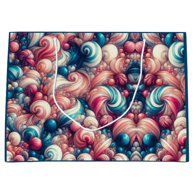 Sacola Para Presentes Grande Chiclete de Algodão Doce (Frente)