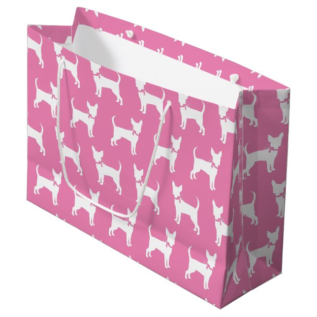 Sacola Para Presentes Grande Chihuahua Dog Puppy Large Gift Bag (Frente inclinada)