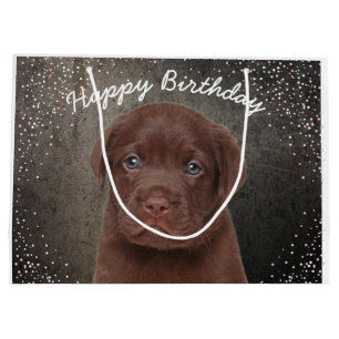 Sacola Para Presentes Grande Chocolate Labrador