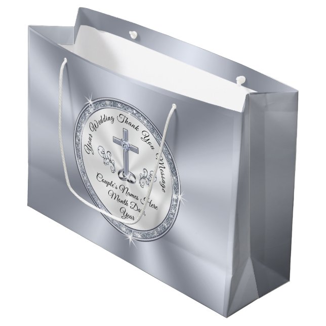 Sacola Para Presentes Grande ChRISTIAN, Sacos de Presente Personalizados (Frente inclinada)