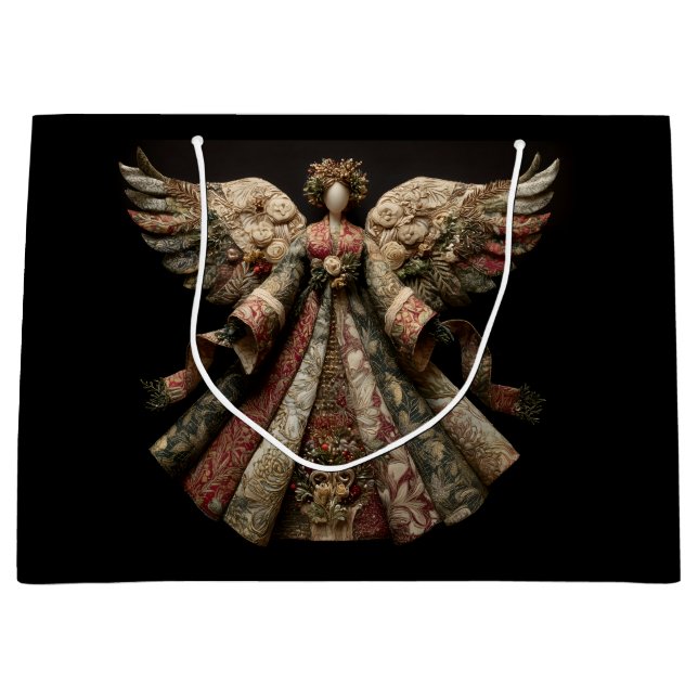 Sacola Para Presentes Grande Christmas Angel (Frente)