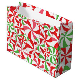 Sacola Para Presentes Grande Christmas Candy Cane Pattern, Xmas Party Candy