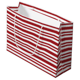 Sacola Para Presentes Grande Christmas Candy Cane Stripes