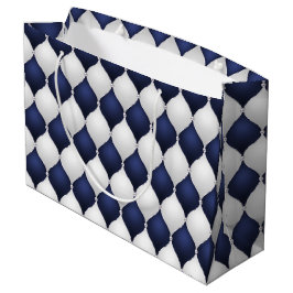 Sacola Para Presentes Grande Christmas Navy Bow Velvet Pattern