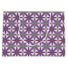 Sacola Para Presentes Grande Christmas Poinsettia Stars gift bag Large