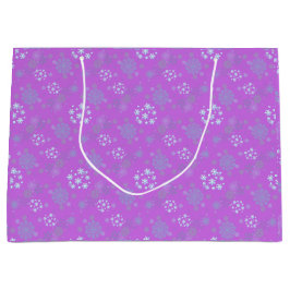 Sacola Para Presentes Grande Christmas Winter Hanukkah Snowflake design