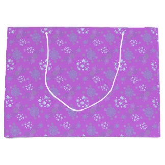 Sacola Para Presentes Grande Christmas Winter Hanukkah Snowflake design 