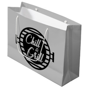 Sacola Para Presentes Grande churrasco chill grill word