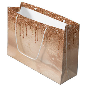 Sacola Para Presentes Grande Chuva brilhante de cobre em mármore de cobre