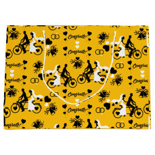 Sacola Para Presentes Grande Ciclismo Tandem Casamento Romântico E Noivado