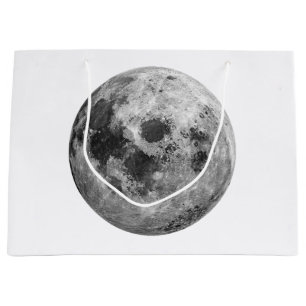 Sacola Para Presentes Grande Ciência da Astronomia Espacial legal com Lua Cheia