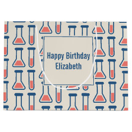 Sacola Para Presentes Grande Ciência no tubo de ensaio e beaker Themed Birday