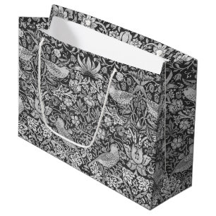 Sacola Para Presentes Grande Cinza De Morango, William Morris Large Gift B