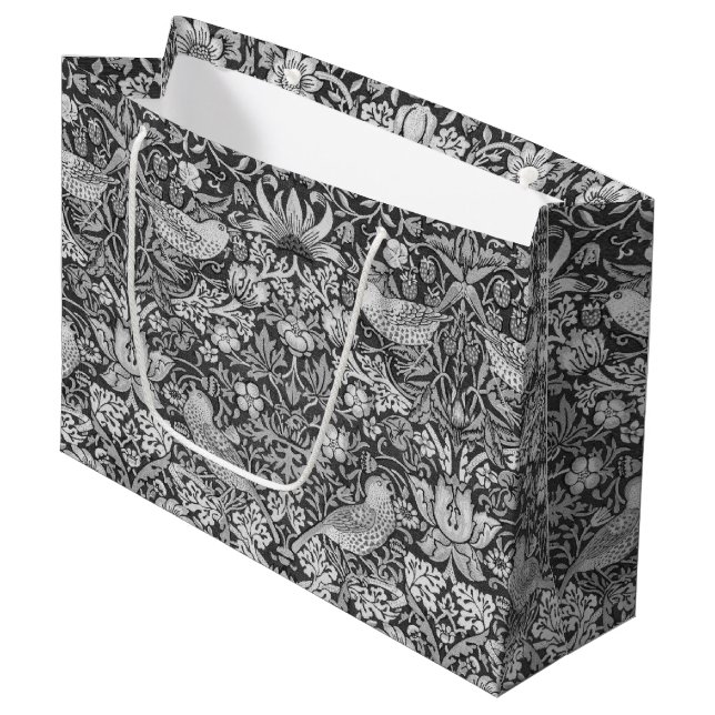 Sacola Para Presentes Grande Cinza De Morango, William Morris Large Gift B (Frente inclinada)