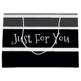 Sacola Para Presentes Grande Cinza E Branco Pretos