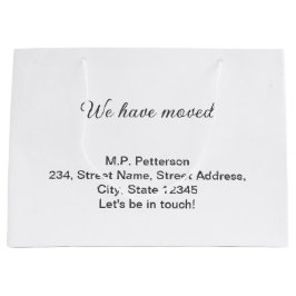 Sacola Para Presentes Grande cinza mínima que movemos para adicionar o nome e o