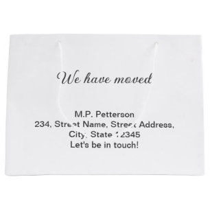 Sacola Para Presentes Grande cinza mínima que movemos para adicionar o nome e o