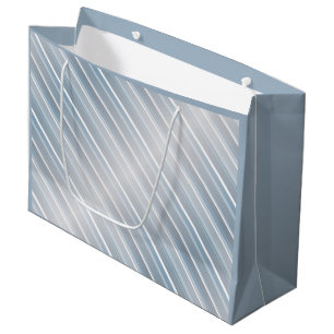 Sacola Para Presentes Grande cinzas com na moda striped azul