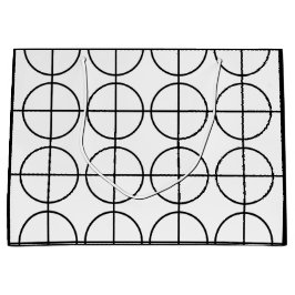 Sacola Para Presentes Grande Círculo de Stripe Preto e Branco