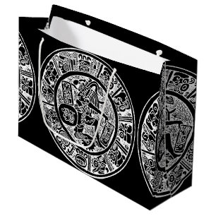 Sacola Para Presentes Grande Círculo maia, hieróglifo mexicano (Maya)