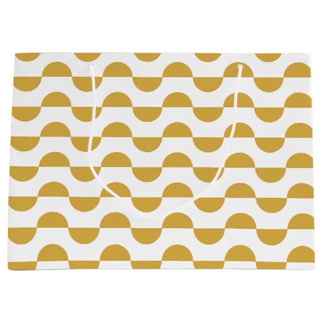 Sacola Para Presentes Grande Circulo semáforo ondulado divertido amarelo (Frente)