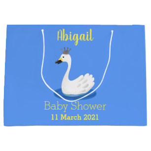 Sacola Para Presentes Grande Cisne branco-branco com desenho animado