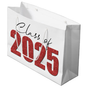 Sacola Para Presentes Grande Classe de brilho vermelho de 2025