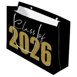Sacola Para Presentes Grande Classe de Largura Dourada de 2026