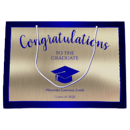 Sacola Para Presentes Grande Classe Elegante de Graduação de Parabéns de 2024