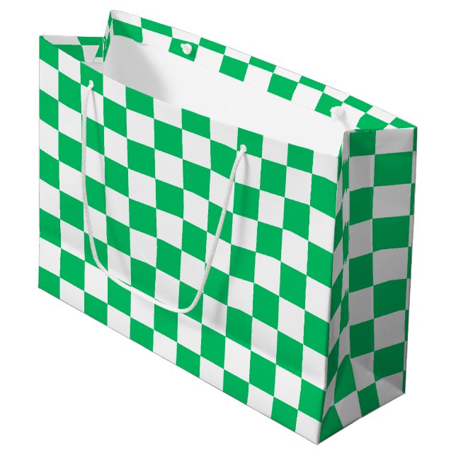 Sacola Para Presentes Grande Classic green checkered  (Frente inclinada)