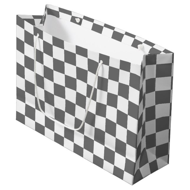 Sacola Para Presentes Grande Classic grey checkerboard (Frente inclinada)