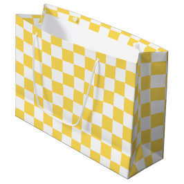 Sacola Para Presentes Grande Classic visual yellow checkerboard 