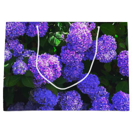 Sacola Para Presentes Grande Clássica Roxo Realista Hydrangea Gift Bag