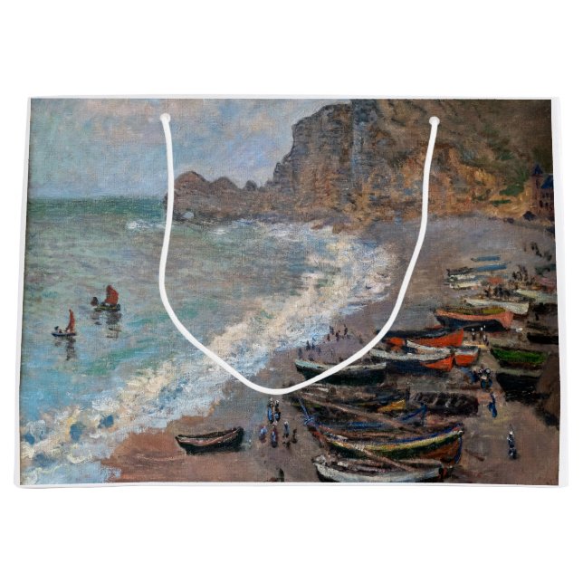 Sacola Para Presentes Grande Claude Monet - A praia em Etretat (Frente)