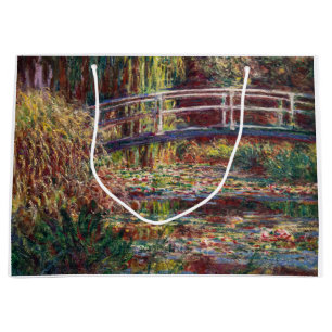 Sacola Para Presentes Grande Claude Monet - Lagoa de Água Lily, Harmonia Rosa