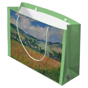 Sacola Para Presentes Grande Claude Monet Painting, Poppy Field em Giverny