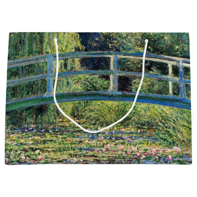 Sacola Para Presentes Grande Claude Monet - Water Lily Pond & Japanesese Bridge (Frente)