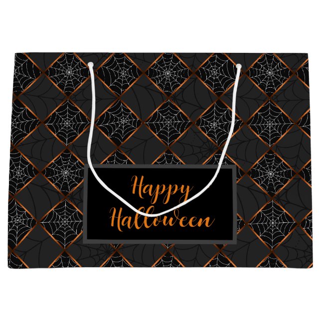 Sacola Para Presentes Grande Cobweb Checkerboard (Frente)