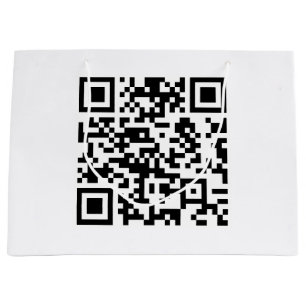 Sacola Para Presentes Grande Código QR Criado Instantaneamente (inserindo sua U