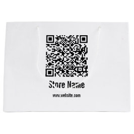 Sacola Para Presentes Grande Código QR Modelo preto e branco