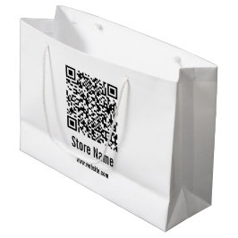 Sacola Para Presentes Grande Código QR Modelo preto e branco