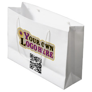 Sacola Para Presentes Grande Código QR personalizado e logotipo