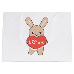 Sacola Para Presentes Grande Coelho Para Animais Dias de os namorados Cutes Com