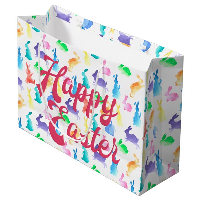 Sacola Para Presentes Grande Coelhos (Frente inclinada)