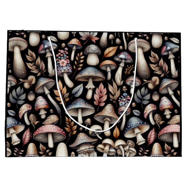 Sacola Para Presentes Grande Cogumelos Místicos (Verso)