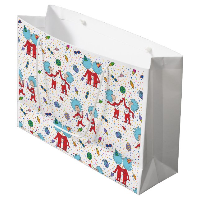 Sacola Para Presentes Grande Coisa Uma Coisa Dois Padrões De Celebração (Frente inclinada)