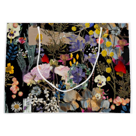 Sacola Para Presentes Grande Colagem da Flor