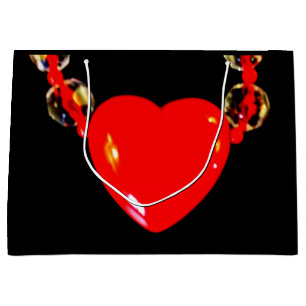 Sacola Para Presentes Grande Colar Vermelho
