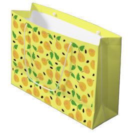 Sacola Para Presentes Grande Coleção Pérolas Douradas Amarelo Brilhante